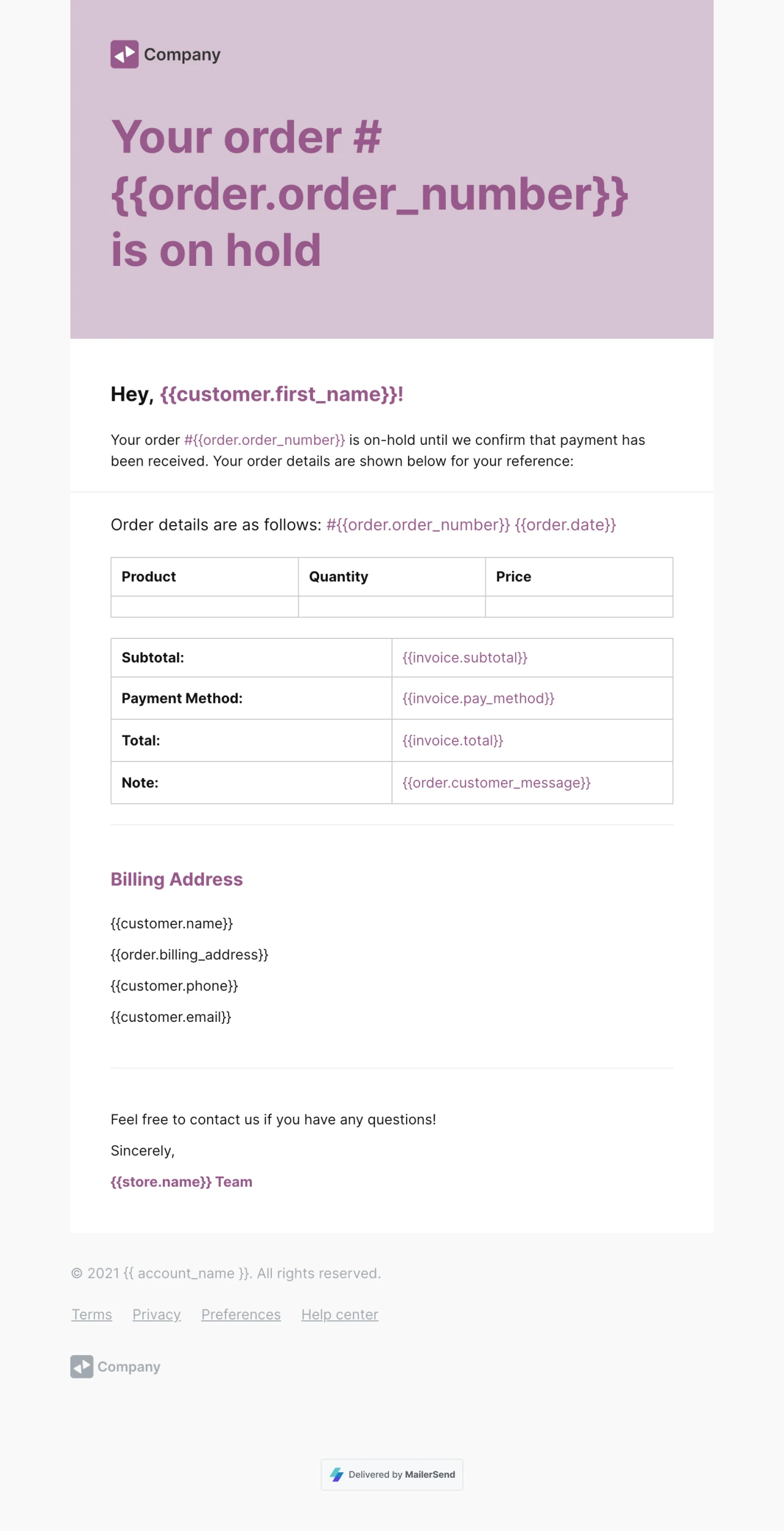 WooCommerce order on hold