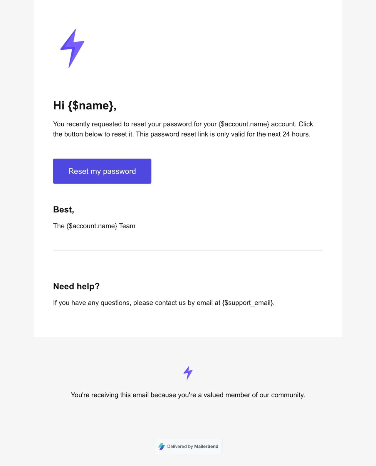 Password reset