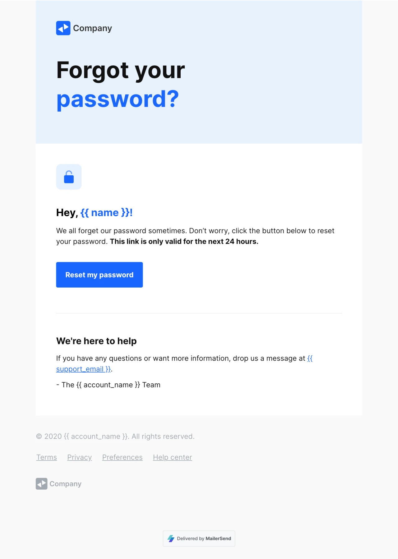 Reset password